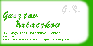 gusztav malaczkov business card